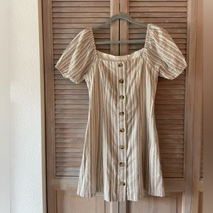 Lost + Wander Size Small Colorful Striped Button Up Mini Dress